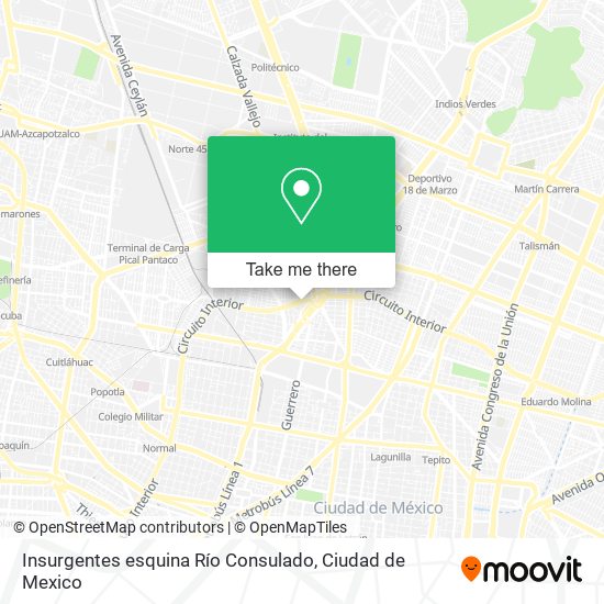Insurgentes esquina Río Consulado map