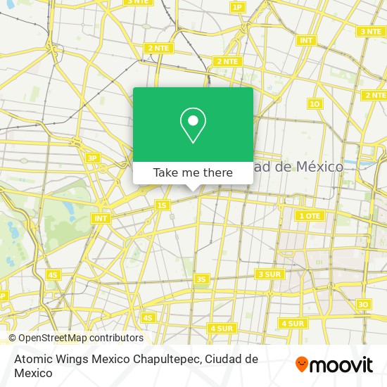 Atomic Wings Mexico Chapultepec map