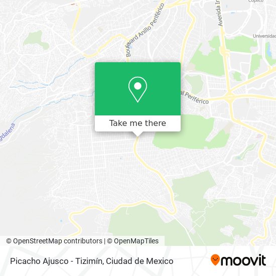 Picacho Ajusco - Tizimín map
