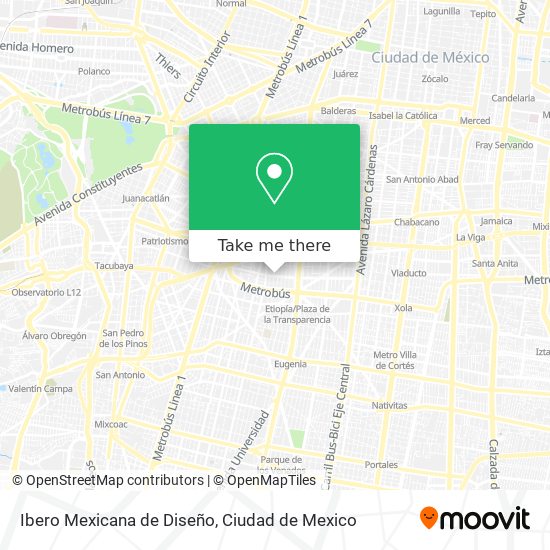 Mapa de Ibero Mexicana de Diseño