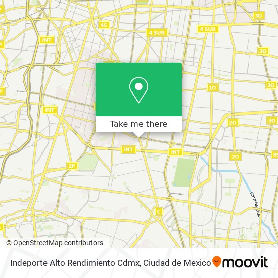 Indeporte Alto Rendimiento Cdmx map