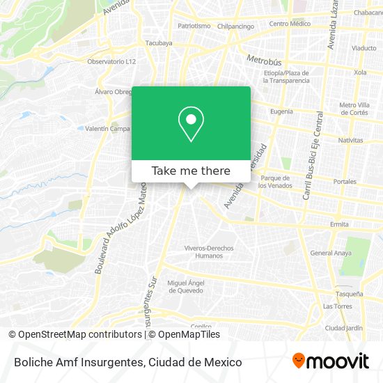 Mapa de Boliche Amf Insurgentes