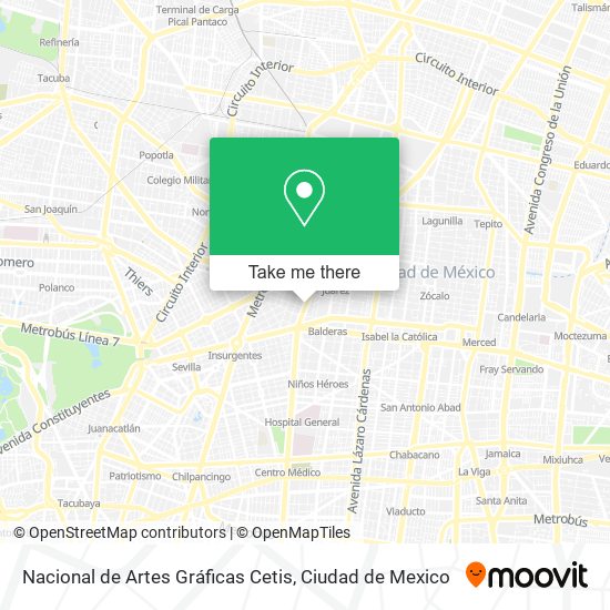 Nacional de Artes Gráficas Cetis map