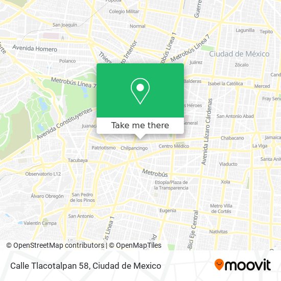 Calle Tlacotalpan 58 map