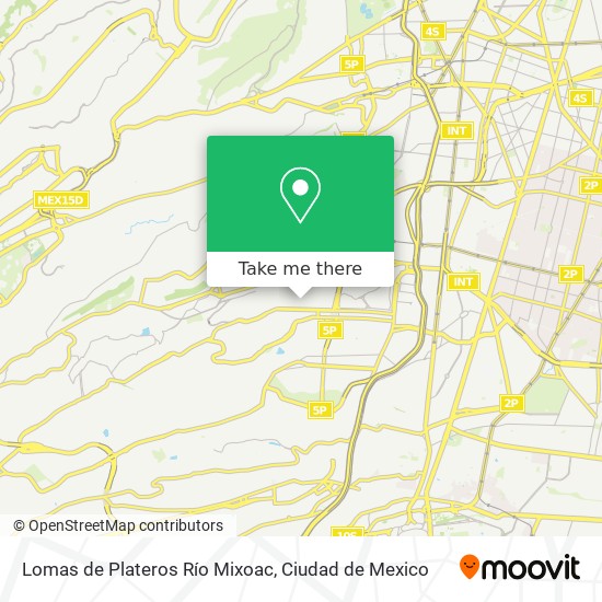 Lomas de Plateros Río Mixoac map