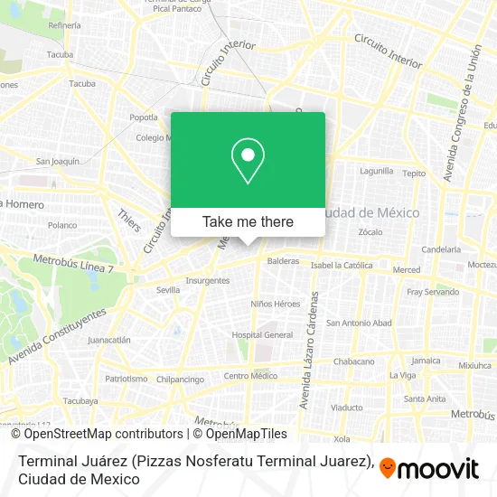 Mapa de Terminal Juárez (Pizzas Nosferatu Terminal Juarez)