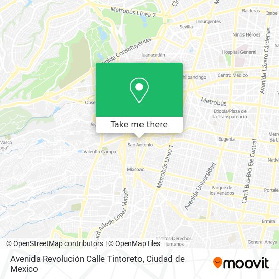 Avenida Revolución Calle Tintoreto map