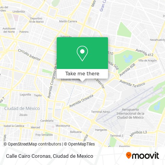Calle Cairo Coronas map