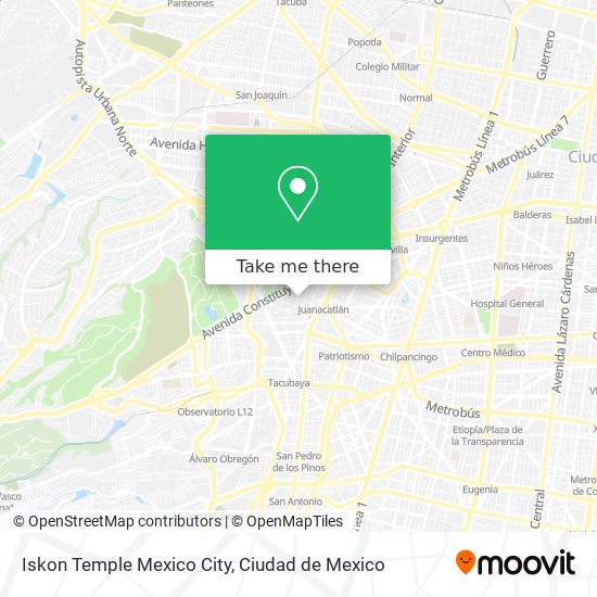 Iskon Temple Mexico City map
