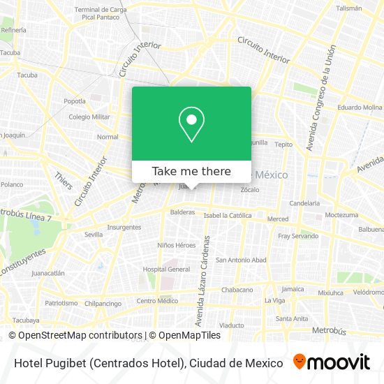 Hotel Pugibet (Centrados Hotel) map