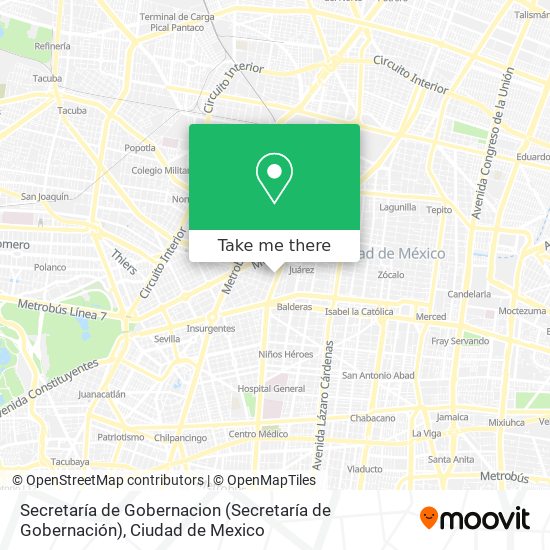 Secretaría de Gobernacion (Secretaría de Gobernación) map