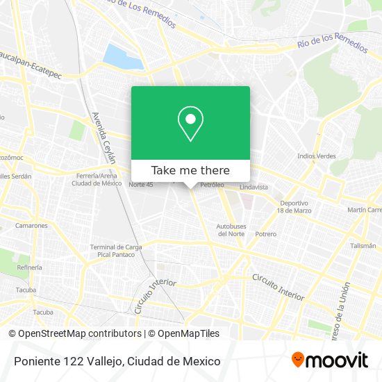Poniente 122 Vallejo map