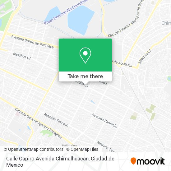 Calle Capiro Avenida Chimalhuacán map