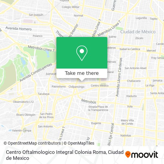 Centro Oftalmologico Integral Colonia Roma map