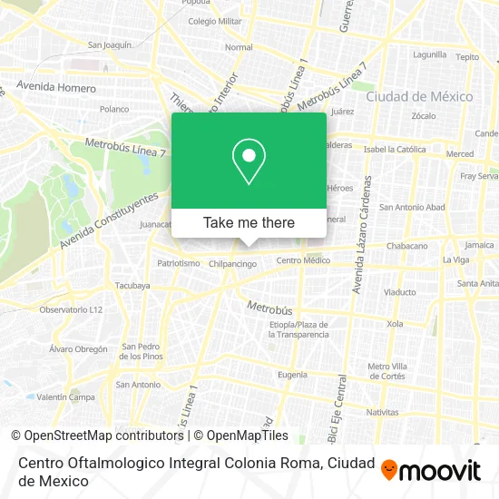 Centro Oftalmologico Integral Colonia Roma map