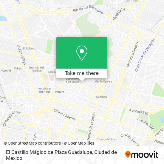 Mapa de El Castillo Mágico de Plaza Guadalupe