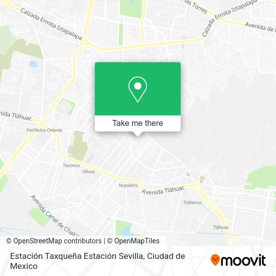 Estación Taxqueña Estación Sevilla map