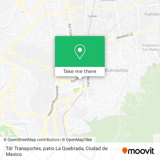 Mapa de Tdr Transportes, patio La Quebrada