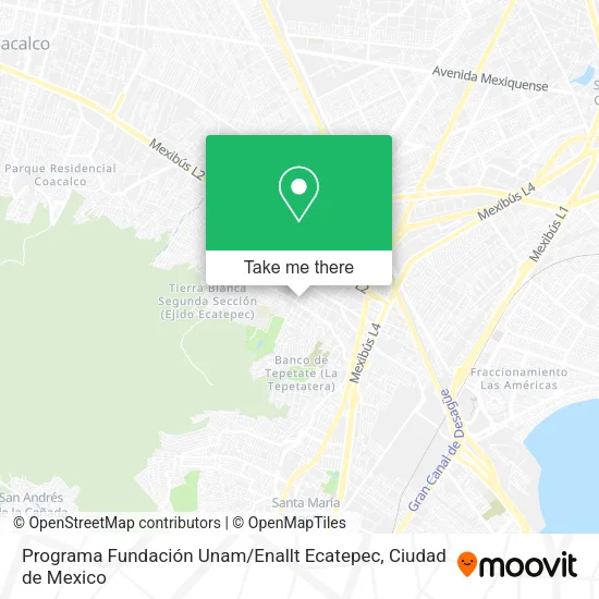 Programa Fundación Unam / Enallt Ecatepec map