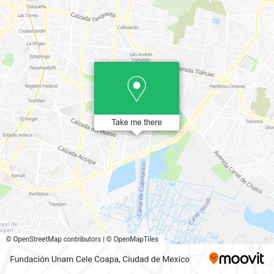 Fundación Unam Cele Coapa map
