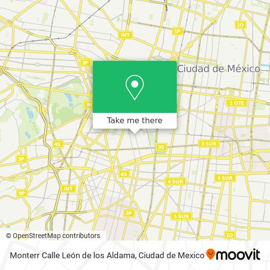 Monterr Calle León de los Aldama map