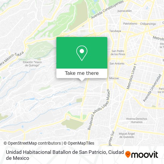 Unidad Habitacional Batallon de San Patricio map