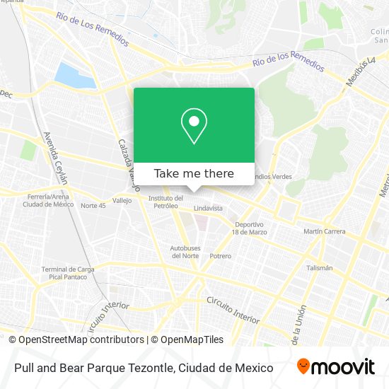 Pull and Bear Parque Tezontle map
