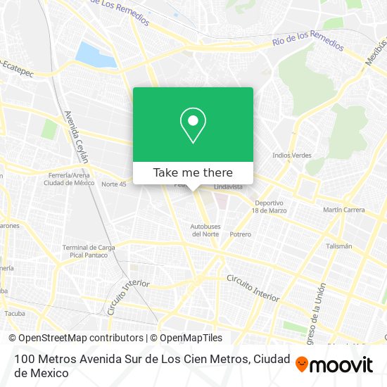 100 Metros Avenida Sur de Los Cien Metros map