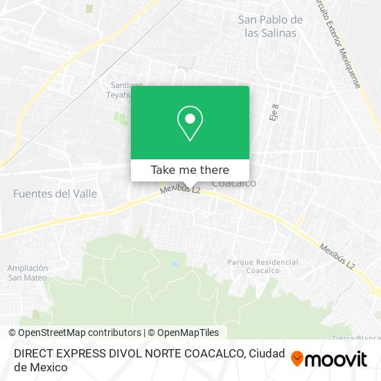 DIRECT EXPRESS DIVOL NORTE COACALCO map