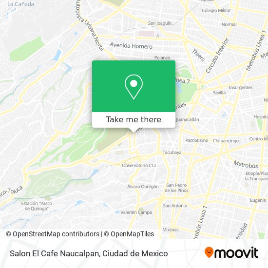 Mapa de Salon El Cafe Naucalpan