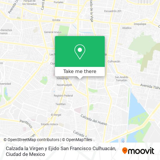 Calzada la Virgen y Ejido San Francisco Culhuacán map