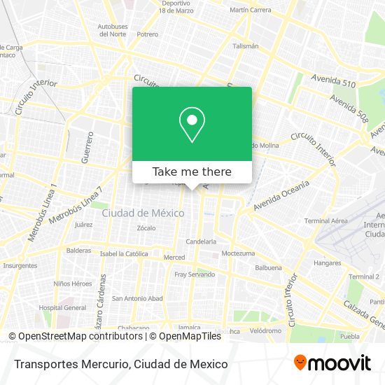 Transportes Mercurio map