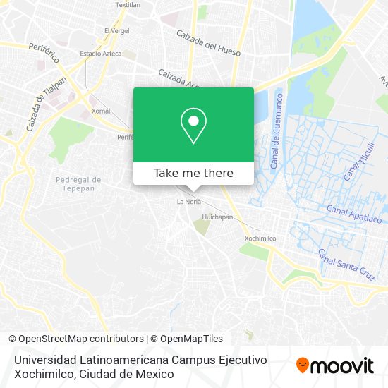 Mapa de Universidad Latinoamericana Campus Ejecutivo Xochimilco