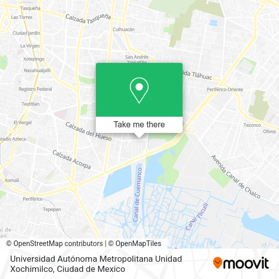 Universidad Autónoma Metropolitana Unidad Xochimilco map
