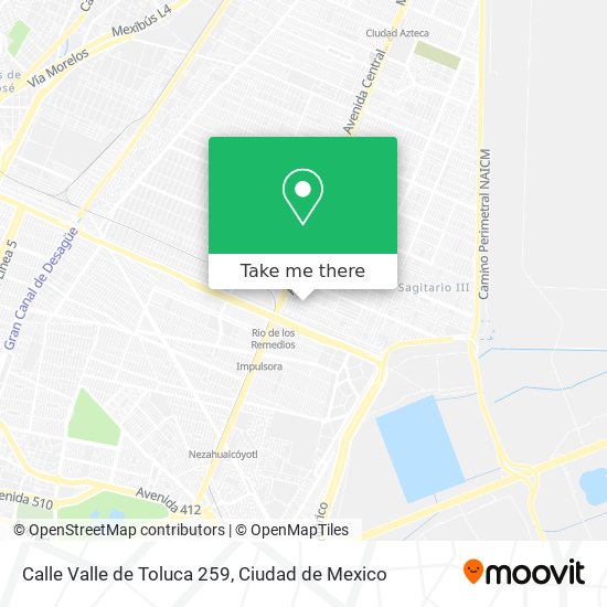 Mapa de Calle Valle de Toluca 259