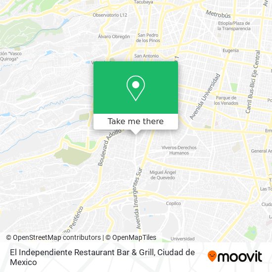 Mapa de El Independiente Restaurant Bar & Grill