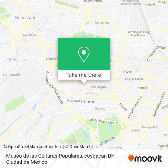 Museo de las Culturas Populares, coyoacan DF map