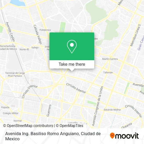 Mapa de Avenida Ing. Basiliso Romo Anguiano