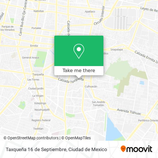 Taxqueña 16 de Septiembre map