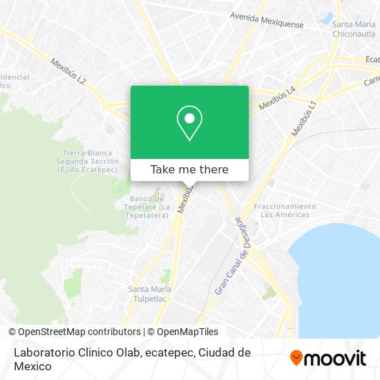 Mapa de Laboratorio Clinico Olab, ecatepec