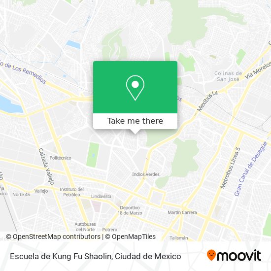 Mapa de Escuela de Kung Fu Shaolin