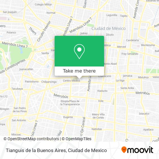 Tianguis de la Buenos Aires map