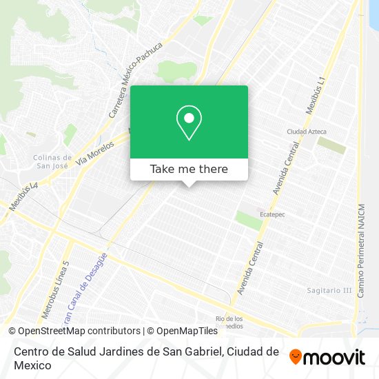 Mapa de Centro de Salud Jardines de San Gabriel