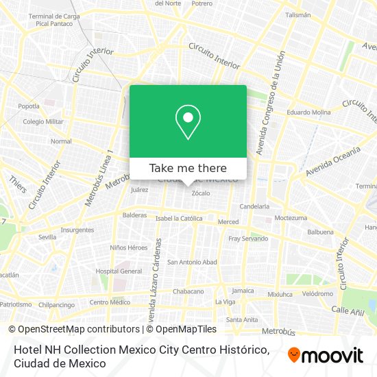 Hotel NH Collection Mexico City Centro Histórico map