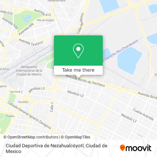 Ciudad Deportiva de Nezahualcóyotl map