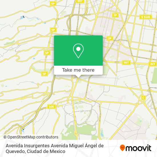 Avenida Insurgentes Avenida Miguel Ángel de Quevedo map