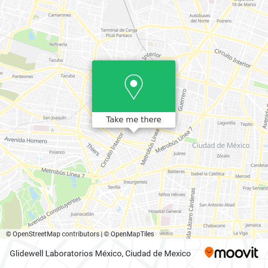 Mapa de Glidewell Laboratorios México