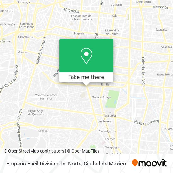 Mapa de Empeño Facil Division del Norte