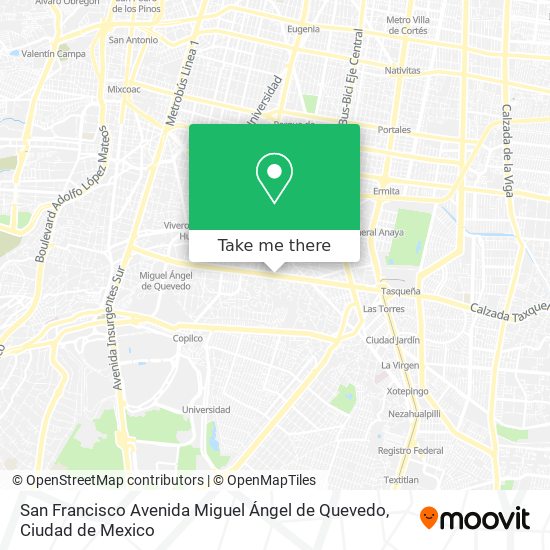 San Francisco Avenida Miguel Ángel de Quevedo map