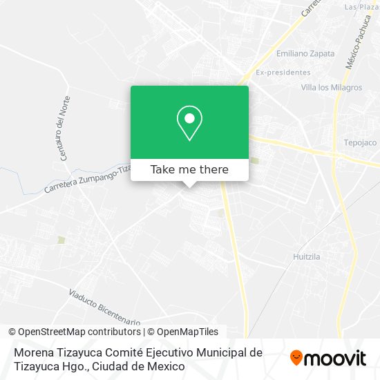 Morena Tizayuca Comité Ejecutivo Municipal de Tizayuca Hgo. map